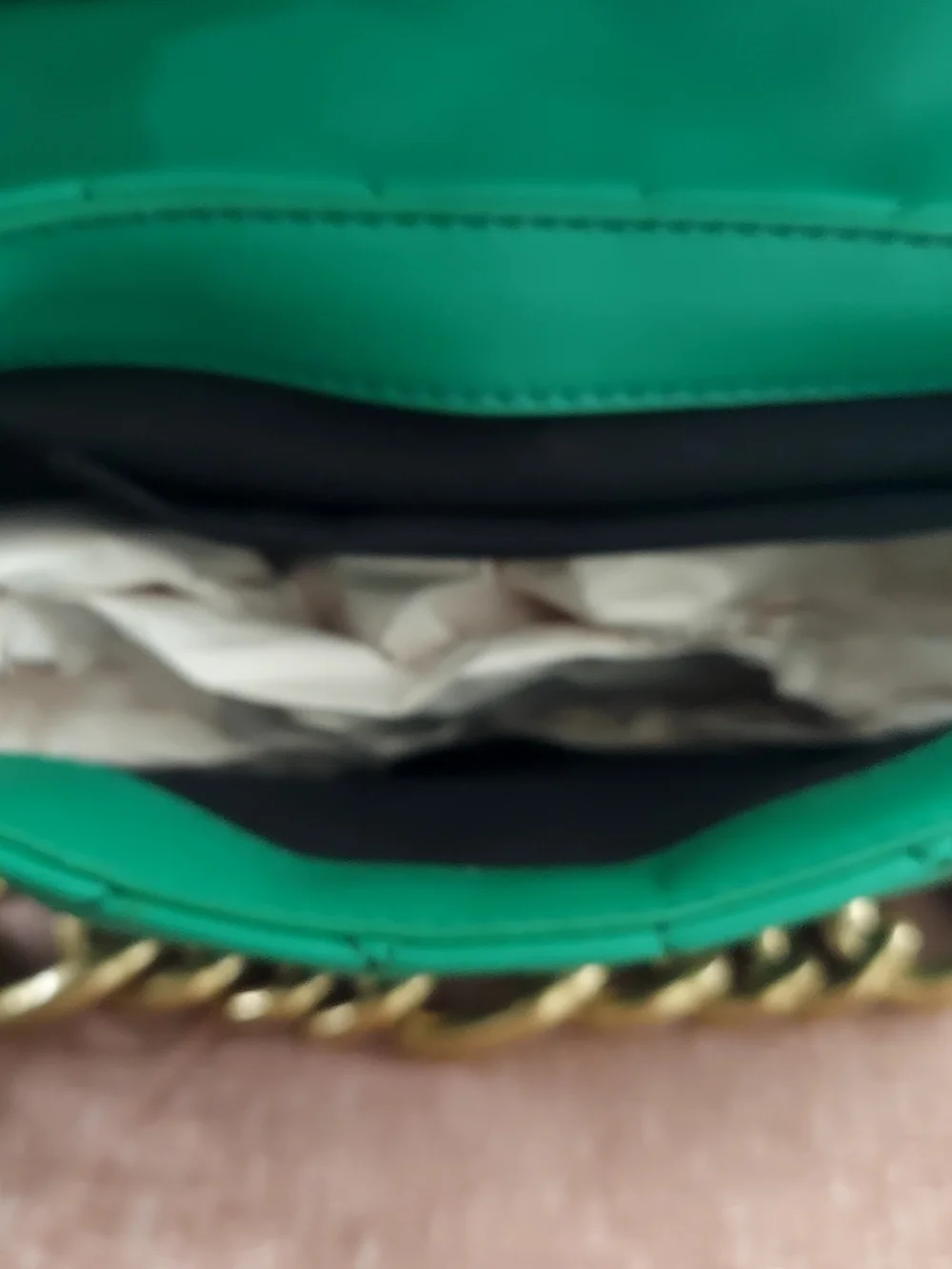 Zara Quilted Emerald Shoulder Bag with Chunky Gold Chain